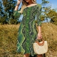 thumbnail image 4 of Green Snakeskin Seamless Pattern Repeat Dress Summer Dresses Woman Street Style Big Size Casual Dress, 4 of 9