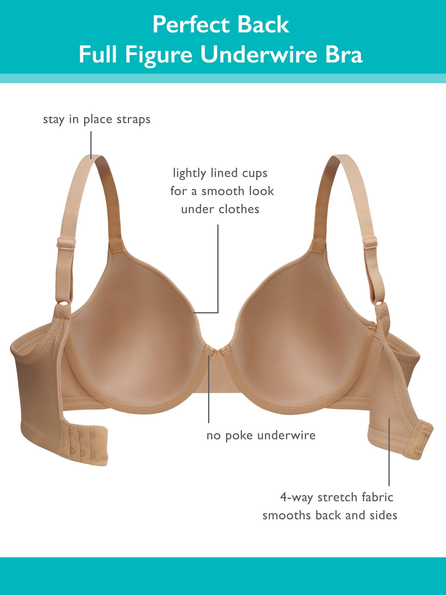 Vanity Fair Radiant Women's Lightly Lined Smoothing Underwire Bra, Style 3476528