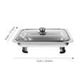 thumbnail image 4 of EIGTHTAIL Plateau Chauffant en Acier Inoxydable Serveurs de Buffet Réchauffe-Plat Ensemble de Buffet avec Couvercle en Verre Ensemble de Réchaud de Buffet Chauffe-Nourriture pour Fêtes Buffets Chauffe-Nourriture, 4 of 6