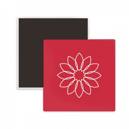 

Line Lotus Flower Flower Square Ceracs Fridge Magnet Keepsake Memento