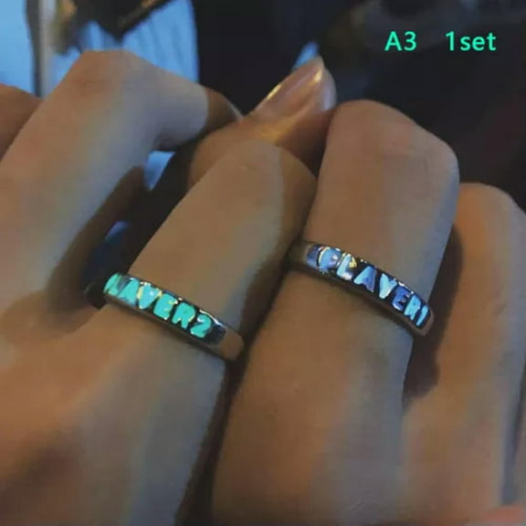 GKNET Luminous Ring for Couple Glowing In The Dark Adjustable Fashion Ring Delicate Jewelry WY4-A3
