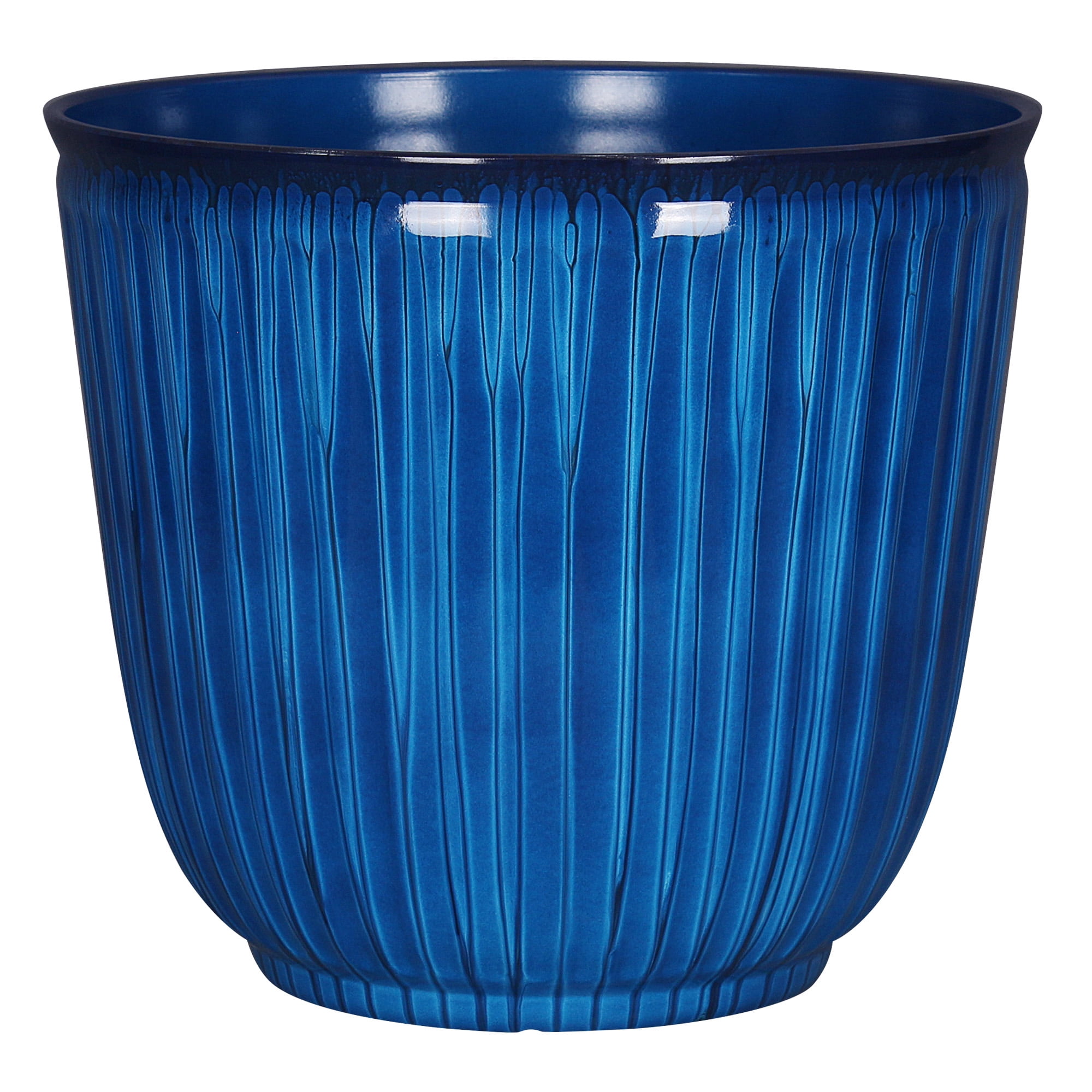 Better Homes & Gardens Kamala Blue Recycled Resin Planter, 15.7in x 15