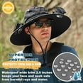 thumbnail image 2 of Bxaolu Solar Fan Hat, Outdoor Wide Brim Sun Hat with 2 Solar, Hat with Solar Fans Built in, 3 Speed Fishing Hat with Fan for Men Women, Waterproof Outdoor Hiking Camping Fishing Hat, Black, 2 of 8