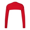 thumbnail image 5 of Women Long Sleeve Bolero Shrug Cropped Open Front Cardigan Jacket Red, 5 of 5