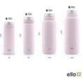 thumbnail image 3 of Ello Cooper Vacuum Insulated Stainless Steel Water Bottle with Soft Straw and Carry Loop, Double Walled, Leak Proof, Cashmere Pink, 32oz, 3 of 7