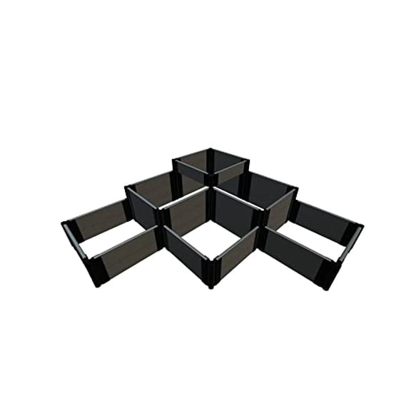 WEATHERED WOOD 'THE BANAUE' - 6' X 6' RAISED GARDEN BED (TERRACED) 1" PROFILE