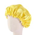 thumbnail image 1 of Solid Color Kids Adjustable Reversible Night Sleep Bonnet Shower Hair Care Cap, 1 of 10