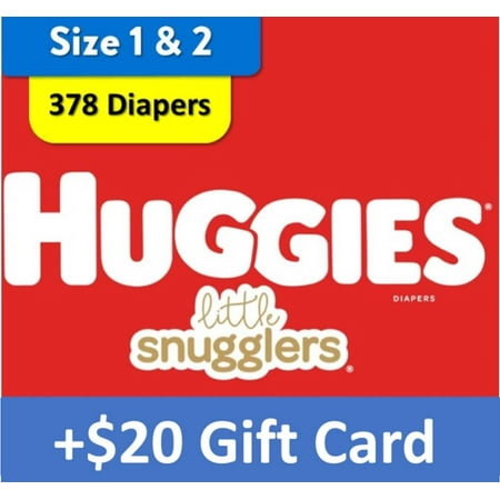 [$20 Savings] Buy 2 Huggies Diapers Little Snugglers, One Size 1, 198  Ct & One Size 2, 180 Ct, with $20 Gift