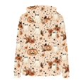 thumbnail image 6 of Frostluinai Womens Halloween Flannel Hooded Sweatshirt Long Sleeve with Pocket Ghosts Pumpkin Print Cozy Fuzzy Fleece Pullover Fall Spooky Season Top, 6 of 7