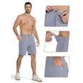 thumbnail image 4 of Men's Golf Shorts 9" Casual Dress Shorts Stretch Quick Dry UPF 50+ Lightweight Flat Front Work Shorts with 5 Pockets Light Grey 32, 4 of 8