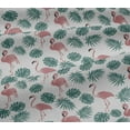 thumbnail image 4 of oneOone Cotton Jersey Dark Teal Green Fabric Palm Leaves & Flamingo Sewing Fabric By The Yard Printed Diy Clothing Sewing Supplies 58 Inch Wide-SQC, 4 of 4