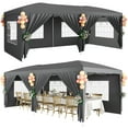 thumbnail image 3 of Yeshouse Carpa plegable de 3 x 6 m con ventanas de polietileno, bolsa con ruedas, paredes laterales extraíbles, refugio impermeable para fiestas, jardines, eventos y bodas, 3 of 10