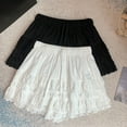 thumbnail image 3 of LINGLANG Women's Lace Ruffle Skort Shorts, Fashionable High Waist Flowy Summer Shorts, Comfortable Stretchy Waistband Daily Wear Dressy Shorts, 3 of 4