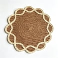 thumbnail image 2 of PONPRNGY 1Pc Rattan Paper Place Mats Farmhouse Wicker Printed Paper Place Mats for Dinner Plates Woven Pattern Round Table Mats for Dining Wedding, 2 of 6
