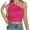 Hot Pink, variant on Dealovy Satin Crop Tops for Women 1 Shoulder Sleeveless Cute Tops Shirts Asymmetrical Neck Going out Tops