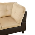 thumbnail image 6 of MAYEERTY Beige & Brown 3-Piece Lint & PVC Couch Warm Two-Tone Inviting Living Room, 6 of 12