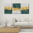 thumbnail image 2 of Canvas Art Wall Decor Geometric Gold Green Pictures Strokes Abstract Shapes Illustrations Painting Prints on Canvas 3 Pieces Modern Artwork Stretched and Framed Ready to Hang - 12" x 16" x 3, 2 of 6