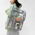 thumbnail image 5 of Heavy Duty Clear Backpack with Large Laptop Compartment, 12.2x17.7x5.1 Inch Transparent PVC Bookbag for School, Stadium Security, Sporting Events, 5 of 6