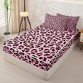 thumbnail image 2 of Erosebridal Pink Leopard Print Zipper Queen Comforter Set with Fitted Sheet and 2 Pillowcases,Wild Animals Cheetah Pattern Zipper Bedding Set For Girls,Pink Reversible,4pcs, 2 of 7