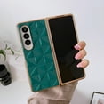 thumbnail image 6 of Compatible with Samsung Galaxy Z Fold 4 5G Case, PC + PU Leather Pattern Luxury Plating Ultra-Thin Drop Protective Phone Case Cover for Samsung Galaxy Z Fold 4 5G (2022) - Darkgreen, 6 of 7