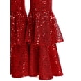 thumbnail image 7 of iiniim Girls Sequin Dance Outfit Hip Hop Jazz Crop Top and Pants Stage Performance Red 8, 7 of 7