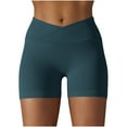 thumbnail image 2 of POTETI Women's Biker Shorts Running High Waisted Shorts for Women Tummy Control Solid High Stretch Slim Yoga Athletic Shorts, 2 of 6