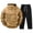 Earthy Yellow&09^0716M, variant on Sweat Set for Men Fleece Quarter Zip Hoodie and Black Sweatpants Set for Men Athletic Sports Baggy Jogging Warm Up Fall Winter Mens Track Suits 2 Piece