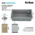 thumbnail image 6 of KRAUS Bellucci 32” in. Undermount Workstation Granite Kitchen Sink in Metallic Gray with Accessories, 6 of 7
