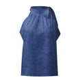 thumbnail image 6 of HOWPAY Womens T Shirts Sleeveless Loose Fit Crew Neck Basic Tee Tops Casual Letter Print Summer Lightweight Cozy Soft Baggy Y2K Clothes Navy XXL, 6 of 7