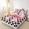 thumbnail image 4 of Homewish Kawaii Pink Ribbon Full Size Sheets, Fashion Buffalo Plaid Bed Sheets, Teens Kids Girls Sheet Sets, Luxury Bedroom Decor, 4 Pieces, 4 of 7