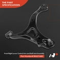 thumbnail image 5 of A-Premium Front Right Lower Control Arm, with Ball Joint & Bushing, Compatible with Hyundai Santa Fe 2007 2008 2009, Replace # K621685 CMS90153, 5 of 8