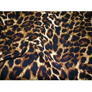 Bullet Printed Liverpool Textured Fabric 4 Way Stretch Cheetah Animal Brown Black T22