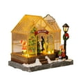 thumbnail image 5 of Christmas Musical Light Up Village House Resin Ornament with LED Light Rotating Tree Figurines Holiday Table Decoration, 5 of 8