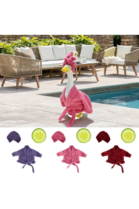 Goose Statue, Weather Resistant Lanai Porch Decor Accessories, Pajama Style Outdoor Courtyard Ornament Clothing, Funny Seasonal Garden Yard Decoration with for Front Patio Lawn Display