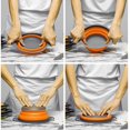 thumbnail image 5 of Juego de 2 coladores de cocina plegables no tóxicos, fáciles de limpiar, 2 tamaños con color naranja JM, 5 of 5