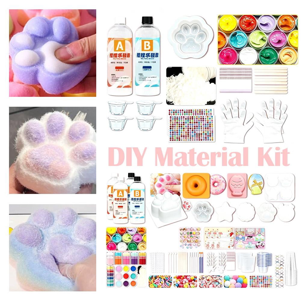 DIY Squishies Kit-Create Anxiety Relief Toys, Handmade Squishies Stress Balls, Self-Care Gifts for Women, Crunchy Relaxing