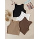 thumbnail image 2 of Top corto de punto acanalado básico informal para mujer, camiseta sin mangas de verano con cuello redondo, camiseta bonita para bebé, ropa de calle de moda coreana Grunge Y2K Tan Jianjun unisex, 2 of 2