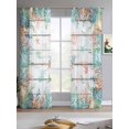 thumbnail image 2 of Beach Coastal Sheer Curtains 63 Inch Length 2 Panels Set for Living Room/Bedroom, Summer Coral Starfish Nautical Ocean Retro Kitchen Curtains Grommet Semi-Sheer Curtains Window Treatments 42"x63"x2, 2 of 7