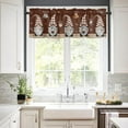 thumbnail image 3 of Kitchen Curtains and Valances Set, Coffee Gnome Brown Short Rod Pocket 3 Pieces Window Curtain Set for Bedroom, Bathroom, 24 Inch Long, 3 of 5