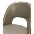thumbnail image 5 of Portia Mushroom Gray Faux Leather Dining Chairs w Black Metal Legs Set of 2, 5 of 6