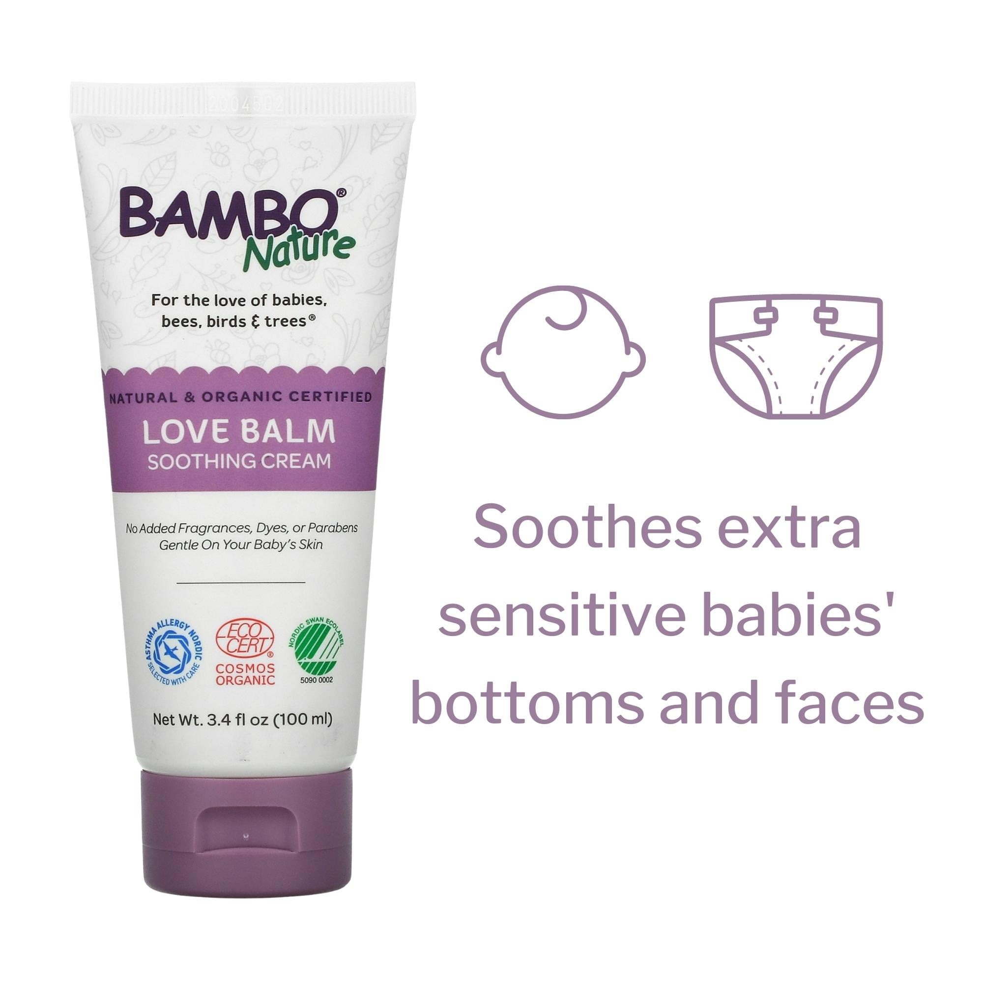 Bambo Nature Love Balm Soothing Cream for Babies - Unscented, 3.4 oz, 6 Ct