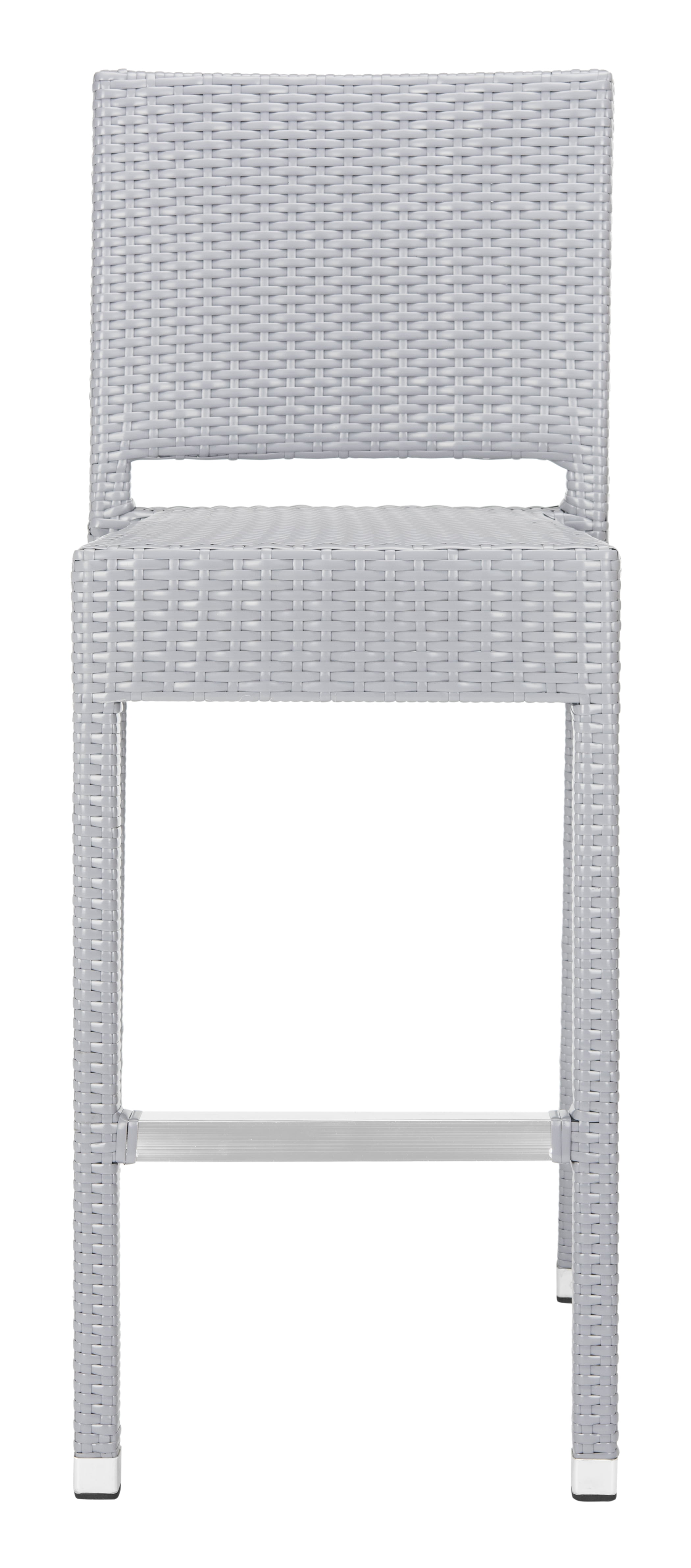 SAFAVIEH Bethel Contemporary Outdoor Patio Rattan Bar Stool, Grey