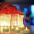 thumbnail image 1 of COMPUKAS 12pcs Led Pillar Candles Smokeless Golden Button Battery For Romantic Settings, 1 of 6