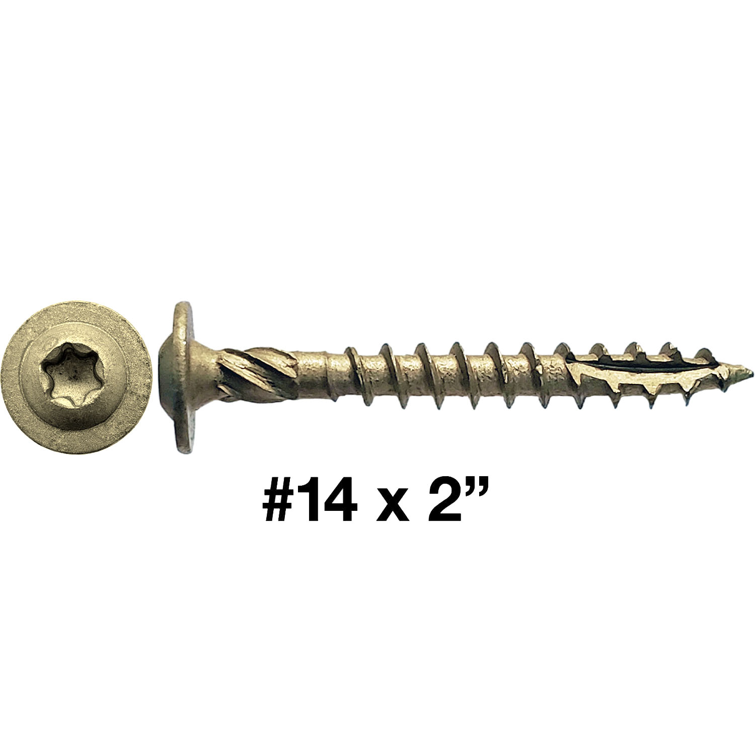 Jake Sales 14 x 2" Construction Lag Screw Exterior Coated Torx/Star