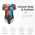 thumbnail image 4 of Kdxio Red And Blue Fire Lion for Women's Short-Sleeved Onesie Stylish Round Neck Pajamas Bodysuit Jumpsuit Nightwear-XX-Large, 4 of 7
