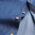 thumbnail image 6 of cfhntfmh Mens Denim Shirts Button down Long Sleeve Jean Shirts Stretch Casual Collared Work Shirts with Pocket(Dark Blue, Large), 6 of 7