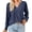 Navy, variant on WREESH Womens Fashion Flowy Tops Solid Color V-Neck Long Sleeve Lace Button Loose T-Shirt Pullover Wine