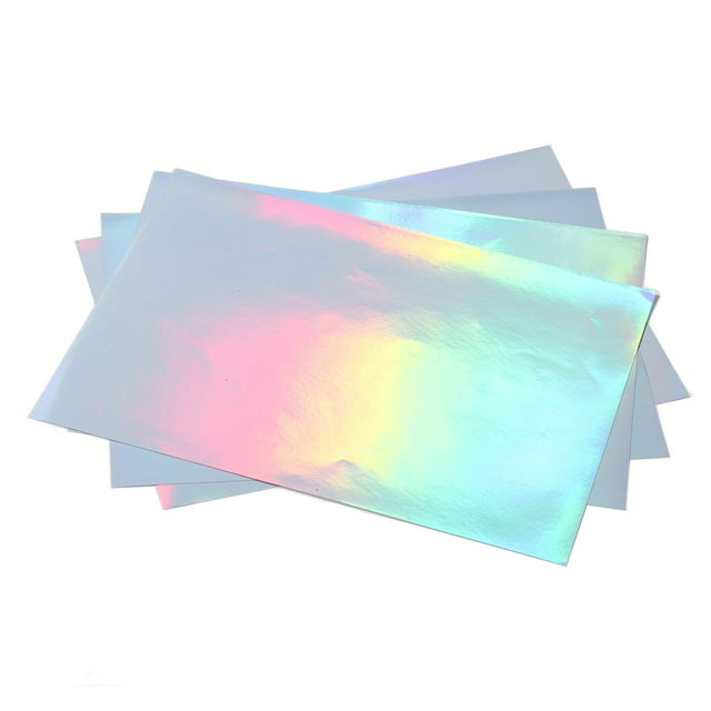 Holographic Adhesive Paper, 22 Sheets Aluminized Film Rapid Dry Printable Holographic Sticker Paper For Inkjet Printers