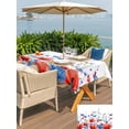thumbnail image 6 of 60x102 Inch Outdoor Tablecloth with Umbrella Hole Zipper Rectangle Blue Red Flowers Rectangular Tablecloths Outside Waterproof Elegant Spring Floral Butterfly Watercolor Patio Table Cover for Picnic, 6 of 8