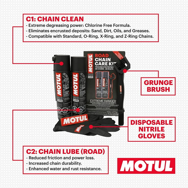 MOTUL 109767 Complete MC Care System: Motorcycle Chain Clean